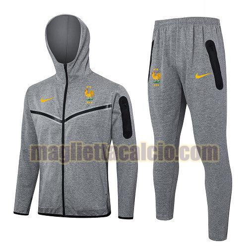 giacche calcio completo francia uomo grigio 2024-2025