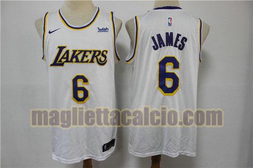 l'ultimo marchio sponsorizzato maglia uomo james edizione fan los angeles lakers bianco 6