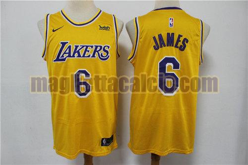 l'ultimo marchio sponsorizzato maglia uomo james edizione fan los angeles lakers giallo 6