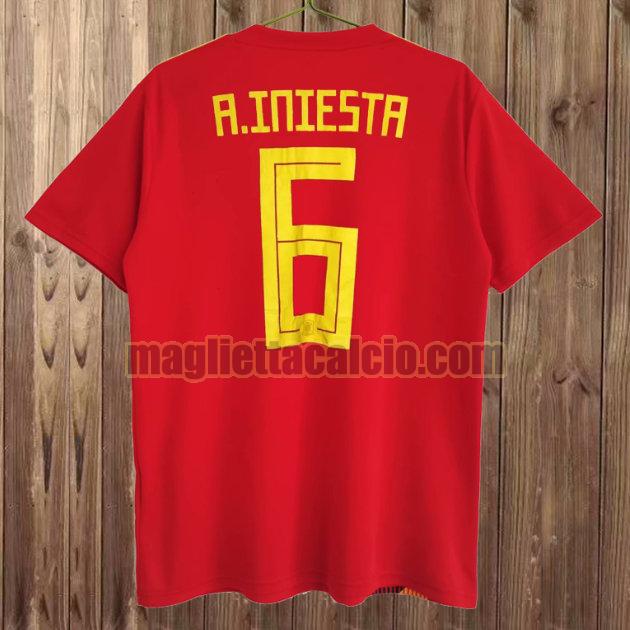 maglia a.iniesta 6 spagna rosso prima 2018
