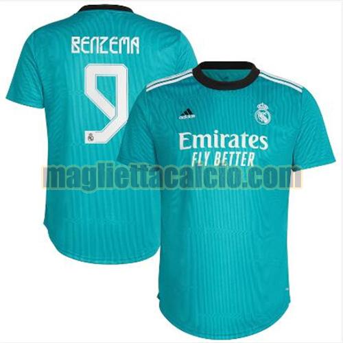 maglia benzema 9 real madrid uomo terza 2021-2022