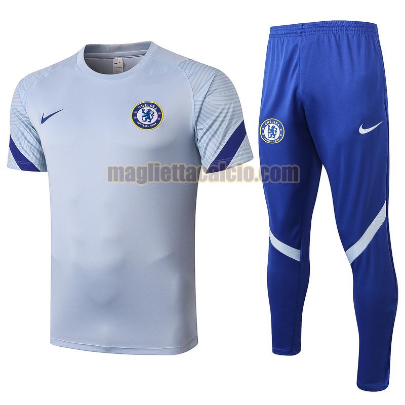 maglia calcio completo chelsea uomo grigio 2020-2021
