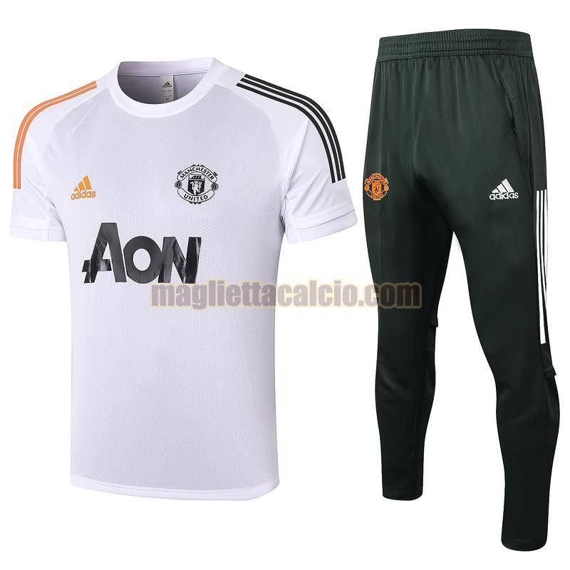 maglia calcio completo manchester united uomo bianca 2020-2021
