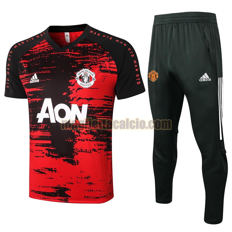 maglia calcio completo manchester united uomo rosso 2020-2021