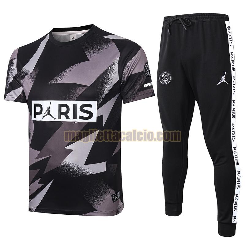 maglia calcio completo paris saint germain uomo grigio nero 2020-2021