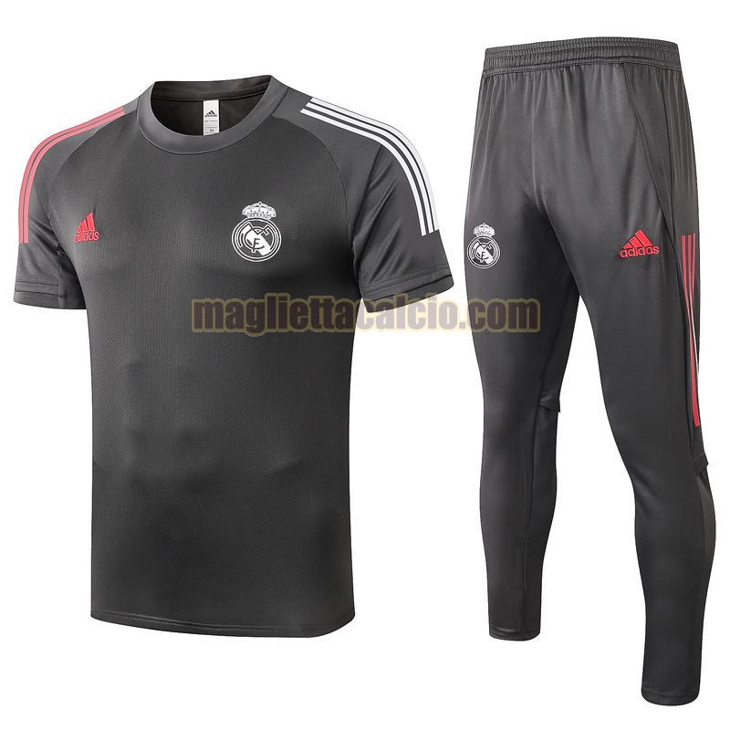 maglia calcio completo real madrid uomo grigio 2020-2021