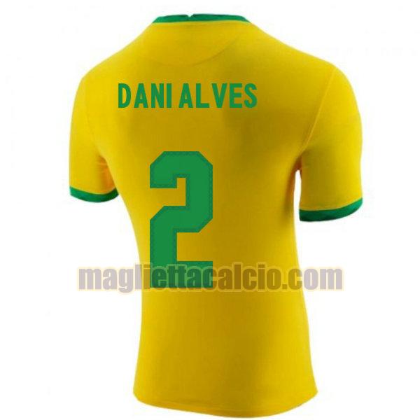 maglia dani alves 2 brasile uomo prima 2020-2021
