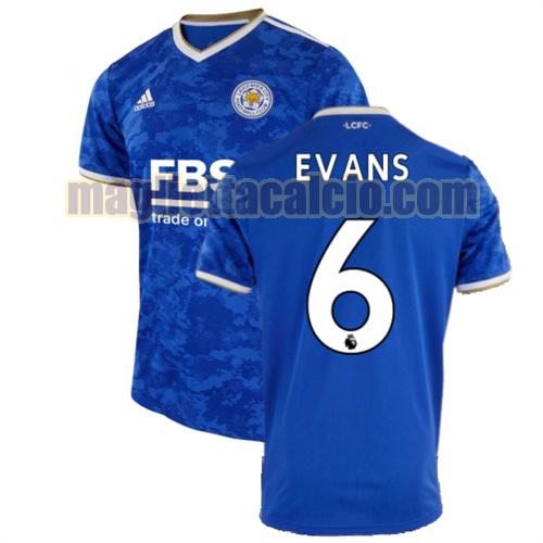 maglia evans 6 leicester city uomo prima 2021-2022