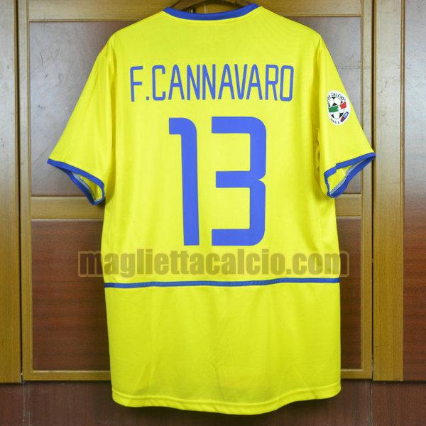 maglia f.cannavaro 13 inter uomo giallo seconda 2002-2003