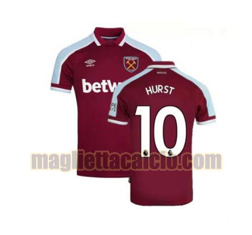 maglia hurst 10 west ham united uomo prima 2021-2022