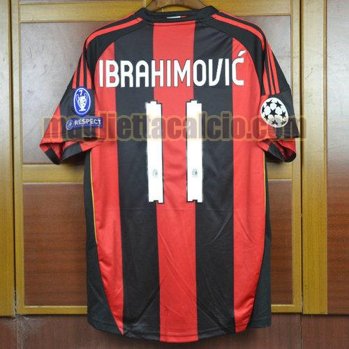 maglia ibrahimovic 11 ac milan uomo prima divisa 2010-2011