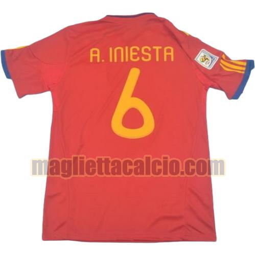 maglia iniesta 6 spagna uomo prima divisa coppa del mondo 2010