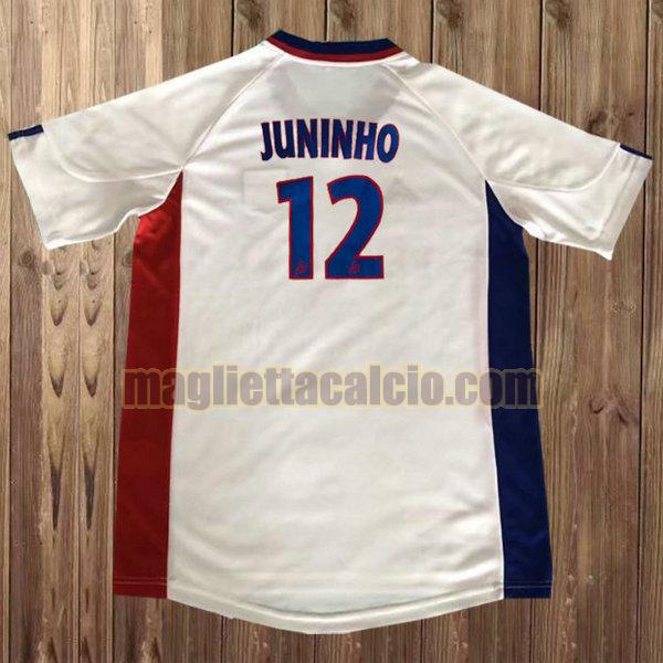 maglia juninho 12 olympique lyon uomo bianco prima 2001-2002