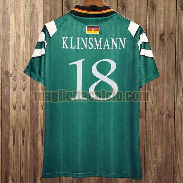 maglia klinsmann 18 germania uomo verde seconda divisa 1996