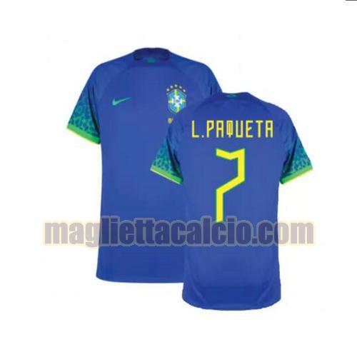 maglia l.paqueta 7 brasile uomo seconda 2022