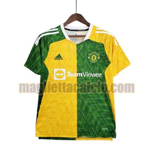 maglia manchester united uomo tuta verde giallo 2021-2022