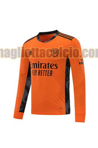 maglia manica lunga arsenal uomo arancia portiere 2020-2021