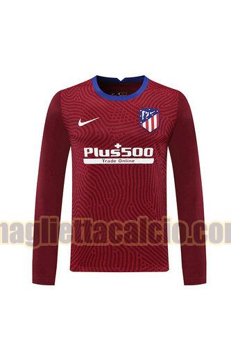 maglia manica lunga atletico madrid uomo rosso portiere 2020-2021