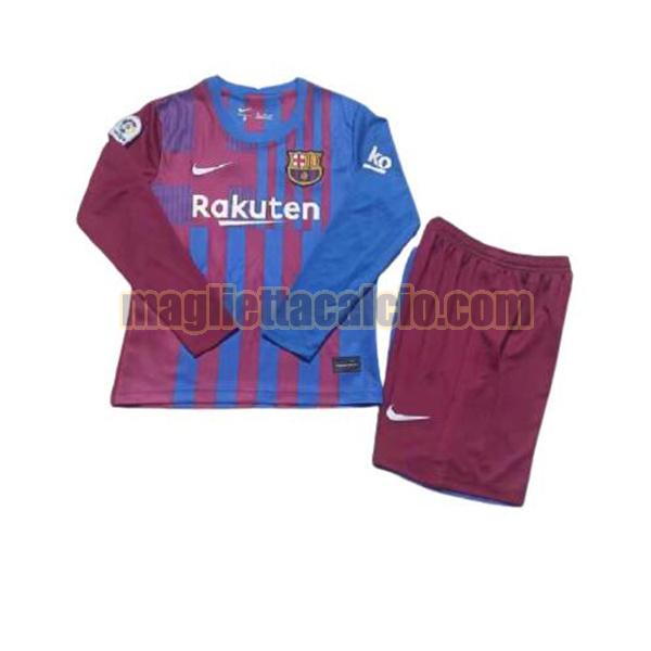 maglia manica lunga barcellona bambino prima 2021-2022