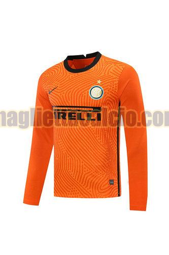 maglia manica lunga inter milan uomo arancia portiere 2020-2021