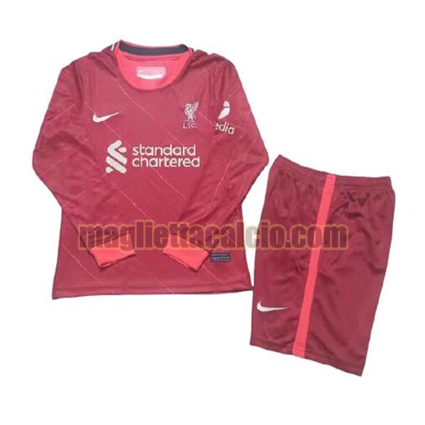 maglia manica lunga liverpool bambino prima 2021-2022