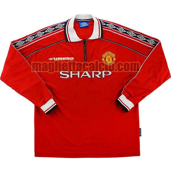 maglia manica lunga manchester united uomo prima divise 1998-1999