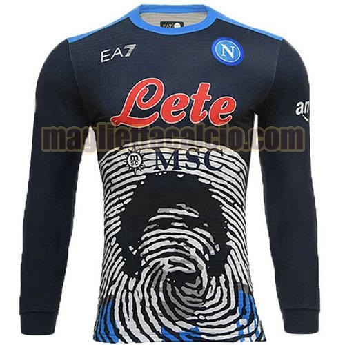 maglia manica lunga napoli uomo maradona ltd edizione blu 2021-2022