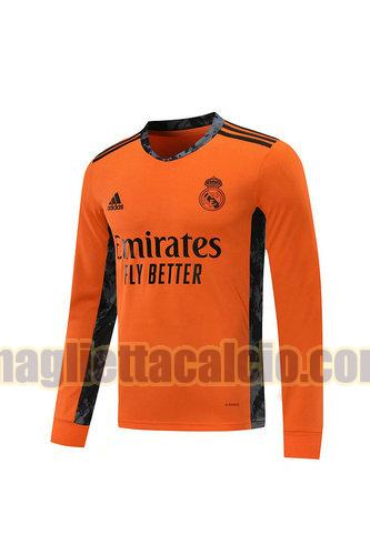 maglia manica lunga real madrid uomo arancia portiere 2020-2021