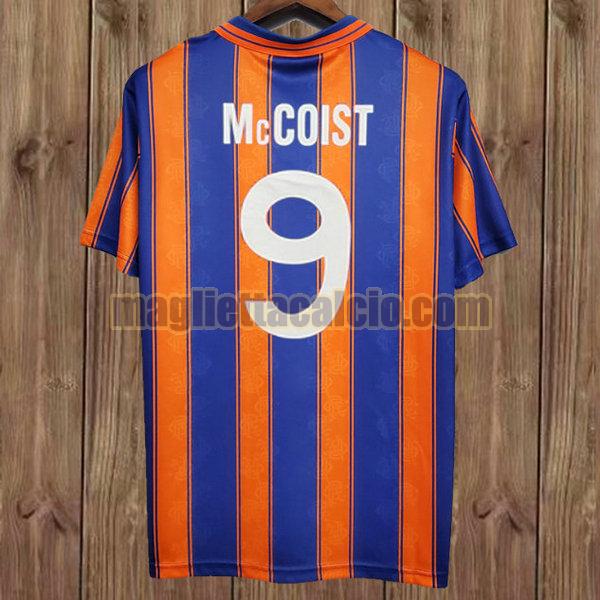 maglia mccoist 9 glasgow rangers uomo arancia seconda divisa 1993-1994