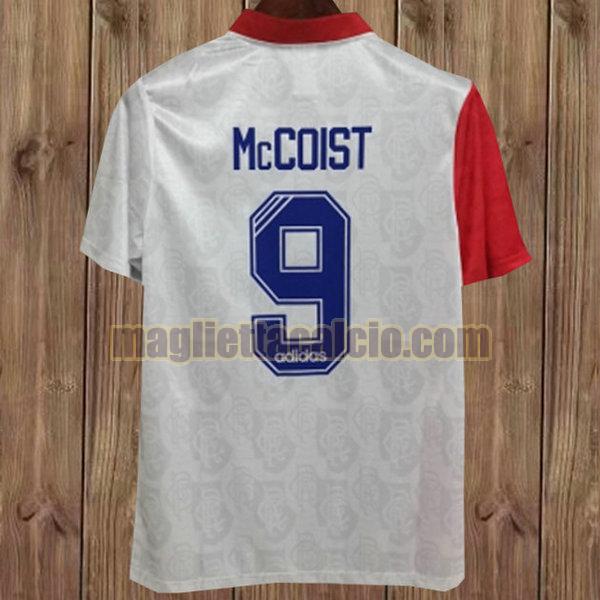 maglia mcmoist 9 glasgow rangers uomo bianca seconda divisa 1996-1997