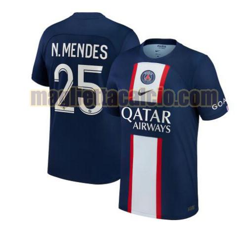 maglia n.mendes 25 paris saint germain uomo prima 2022-2023