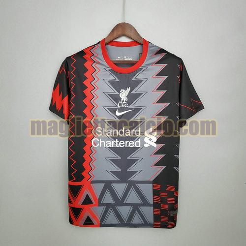 maglia nero grigio rosso liverpool uomo formazione 2021-2022