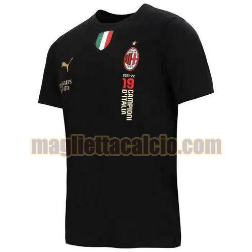 maglia nero milan uomo campione t 2022-2023