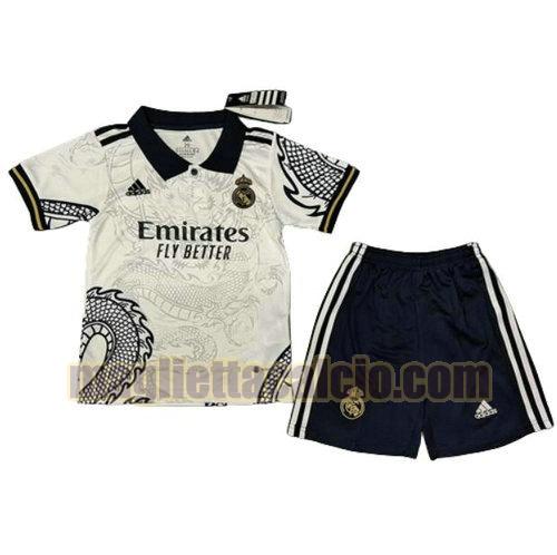 maglia pattern real madrid bambino bianco 2023-2024