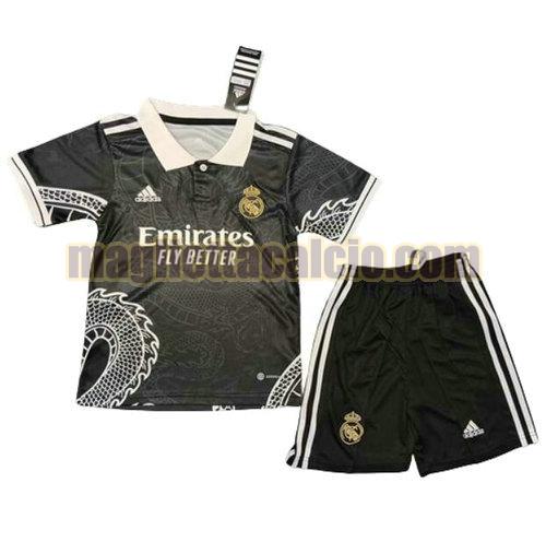 maglia pattern real madrid bambino nero 2023-2024