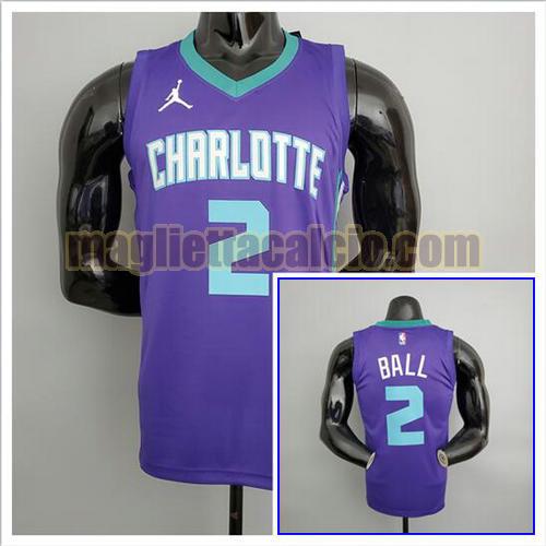 maglia poco prezzo uomo hornets ball nba charlotte hornets viola 2