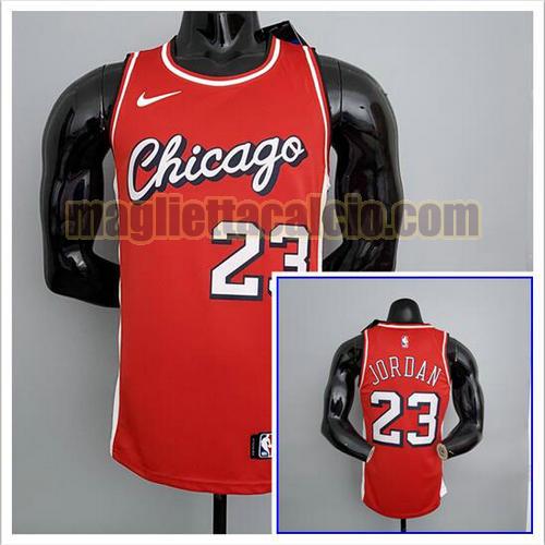 maglia poco prezzo uomo jordan edizione città 2022 chicago bulls rosso 23