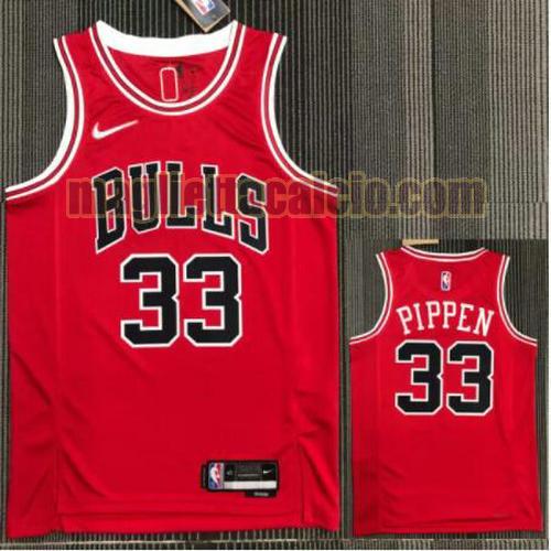 maglia poco prezzo uomo pippen 21-22 75° anniversario chicago bulls rosso 33