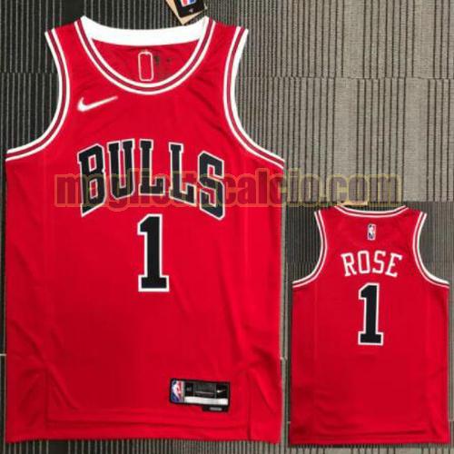 maglia poco prezzo uomo rose 21-22 75° anniversario chicago bulls rosso 1