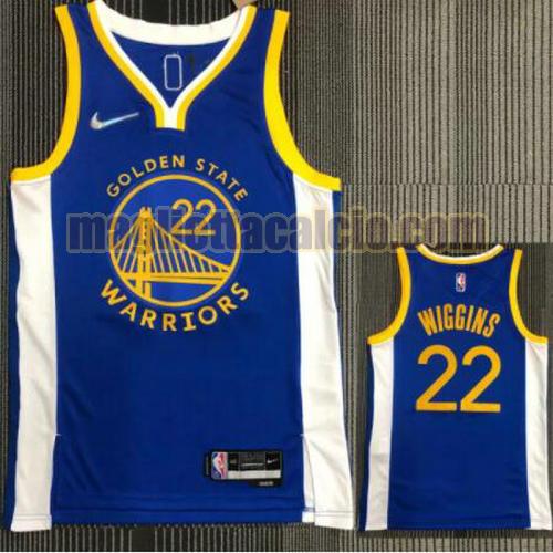 maglia poco prezzo uomo wiggins 21-22 75° anniversario golden state warriors blu 22
