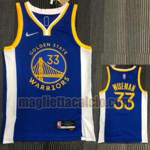 maglia poco prezzo uomo wiseman 21-22 75° anniversario golden state warriors blu 33