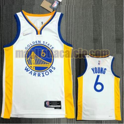 maglia poco prezzo uomo young 21-22 75° anniversario golden state warriors bianco 6