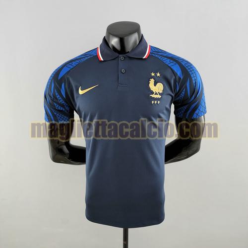 maglia polo blu reale francia uomo 2022-2023