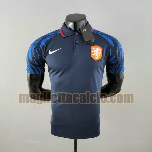 maglia polo blu reale olanda uomo 2022-2023