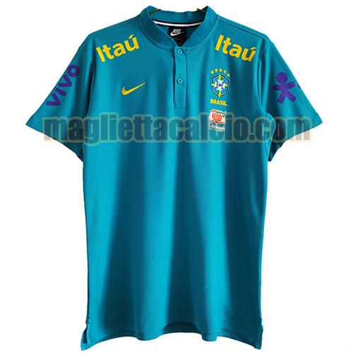 maglia polo brasile uomo blu reale 2021-2022