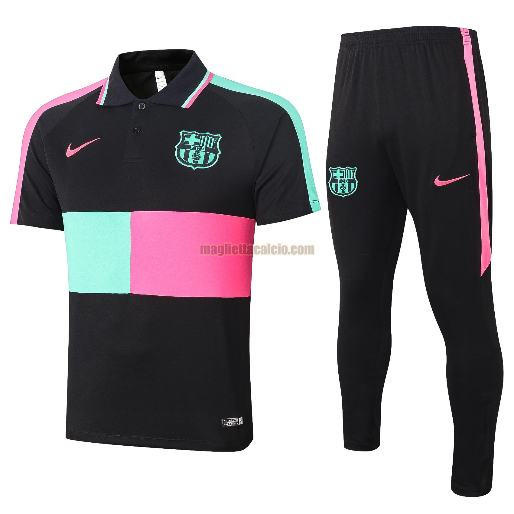 maglia polo calcio barcellona uomo nero 2020-2021