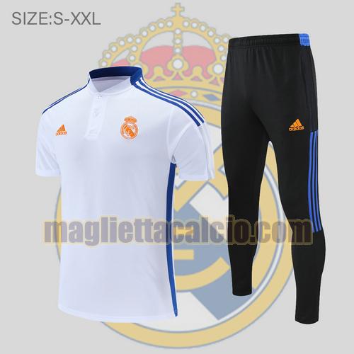 maglia polo calcio bianco blu real madrid uomo 2022-2023