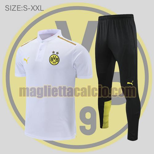 maglia polo calcio bianco borussia dortmund uomo 2022-2023