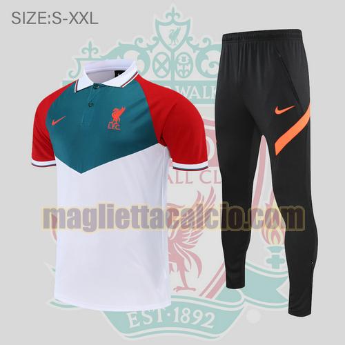 maglia polo calcio bianco rosso verde liverpool uomo 2022-2023