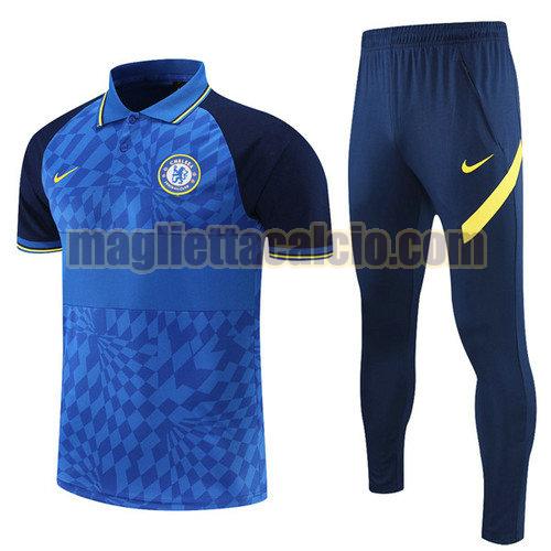 maglia polo calcio blu chelsea uomo 2021-2022